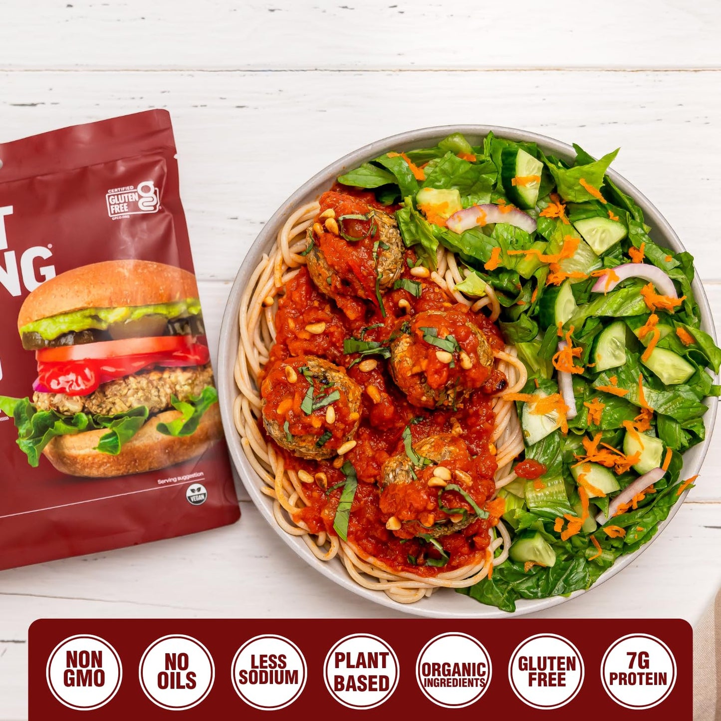 PLANTSTRONG Portobello Plant Based Burger Mix 6oz (4 Pack) - NON-GMO, Whole Grain, Plant Based, Vegan, Gluten Free, Oil Free, Sh