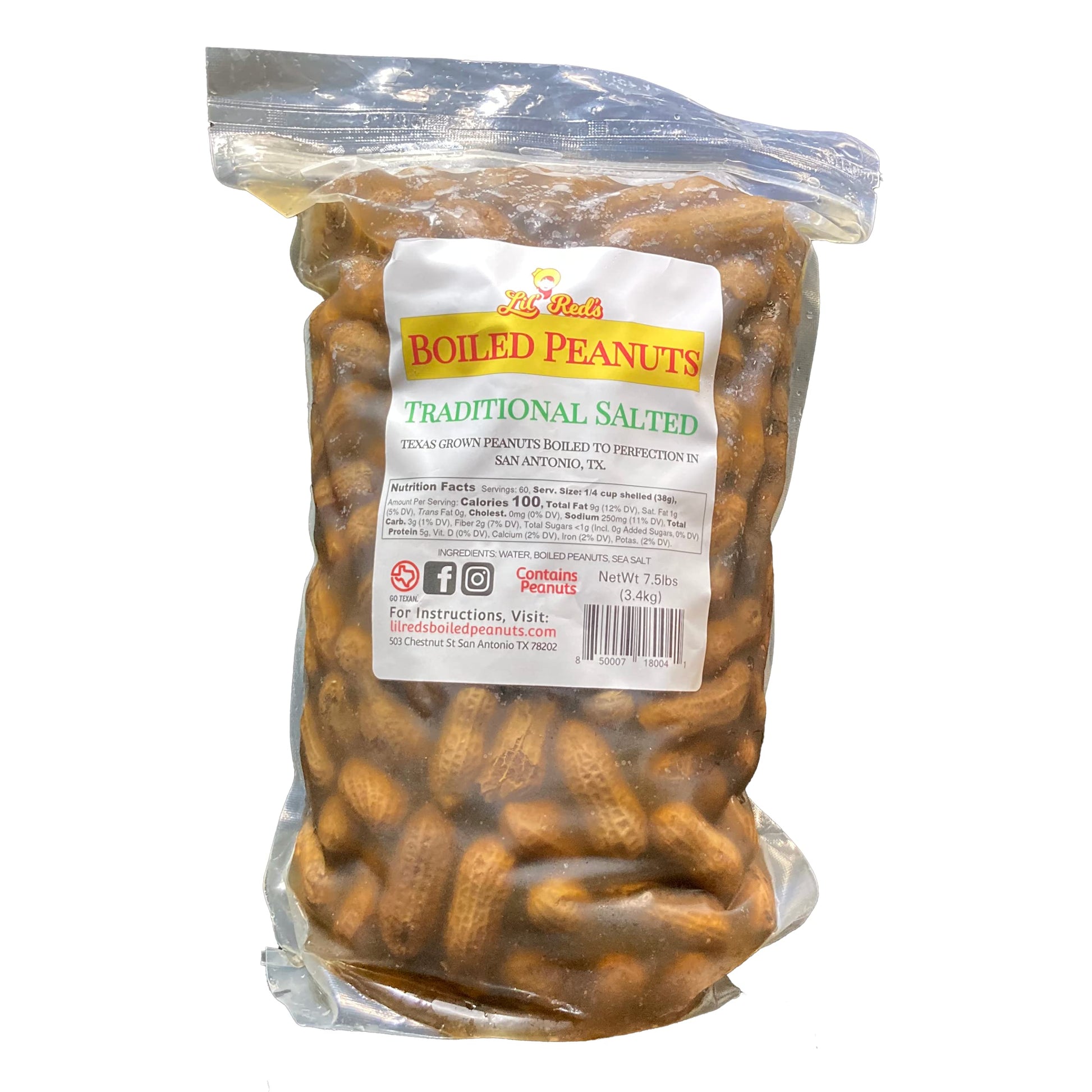 Lil' Red'S Traditional Salted Boiled Peanuts Ready To Eat, 7.5Lbs
