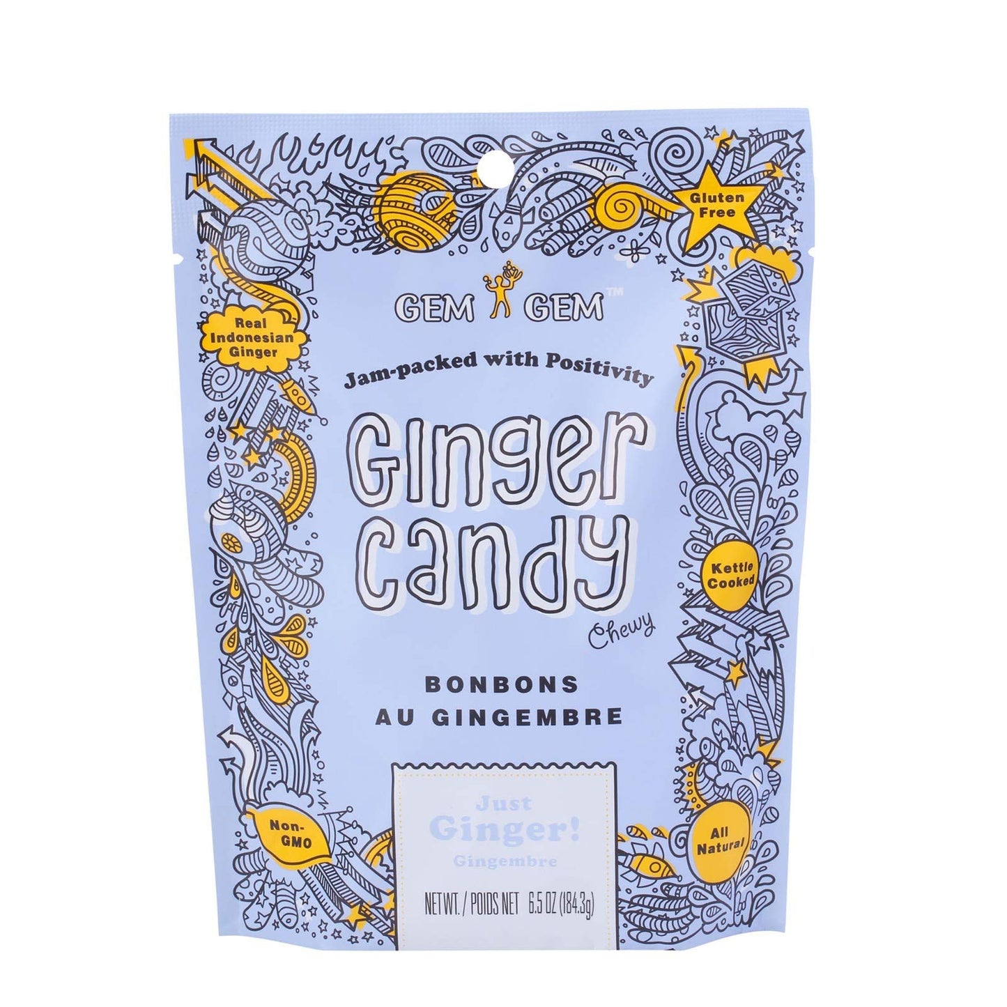 Gem Gem Ginger Candy Chewy Ginger Chews (Original, 6.5Oz, Pack Of 1)