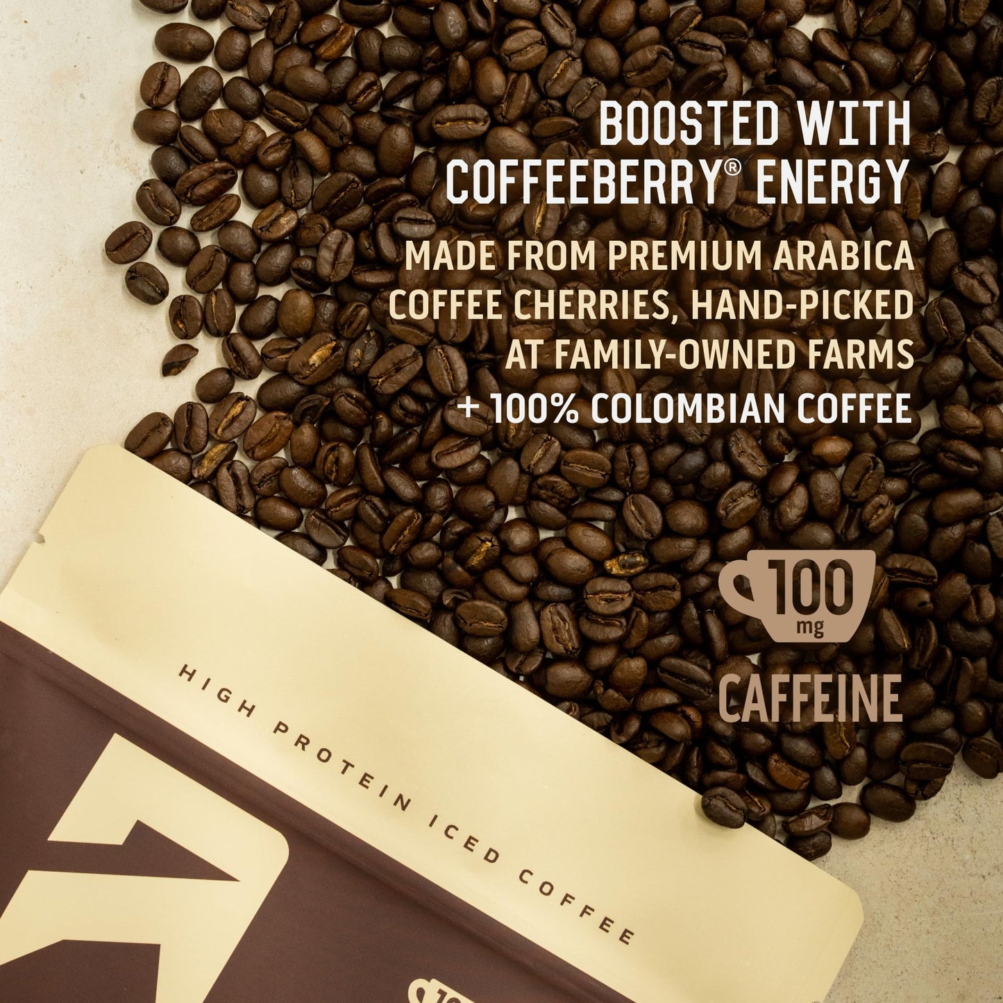 Ascent Iced Coffee Protein Powder - 20g Protein, 100mg Caffeine, 14.3 oz, Zero Artificial Flavors & Sweeteners