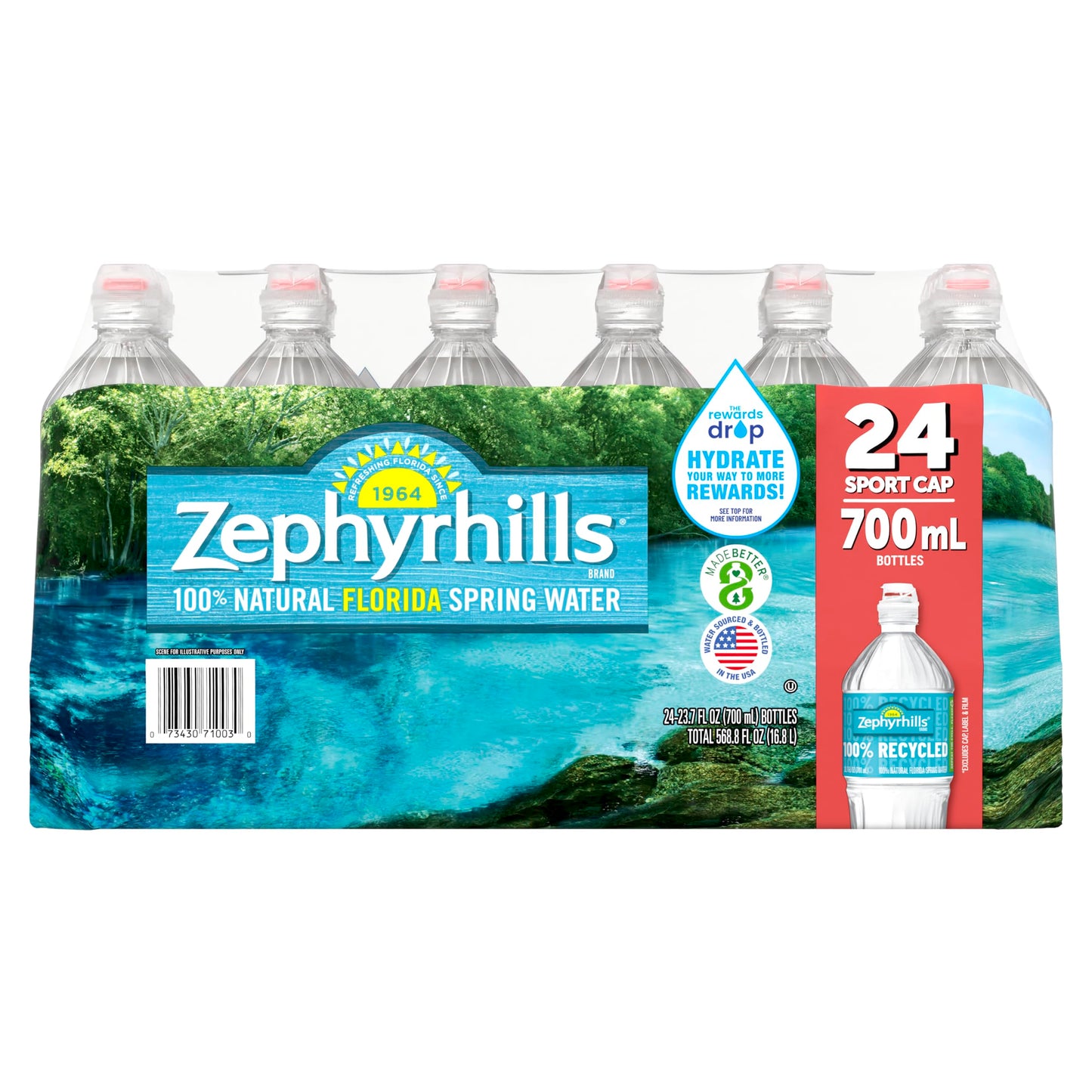 Zephyrhills Spring Water Case Bundles (23.7 Oz. Case Of 24 (Sport Top) - 3 Cases)