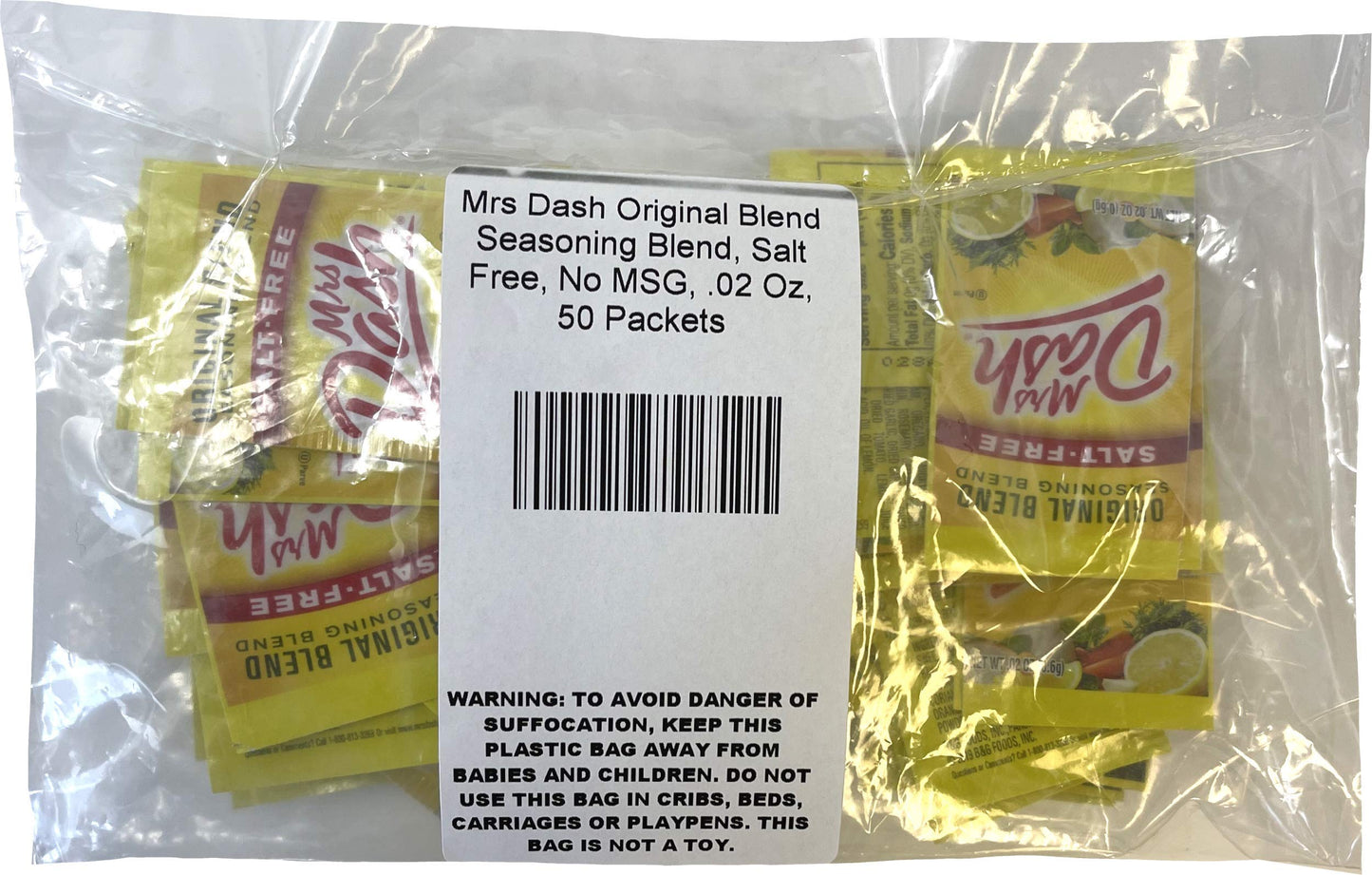 Mrs. Dash Original Blend Seasoning Blend, Salt Free, No MSG, 02 Oz, 50 Packets