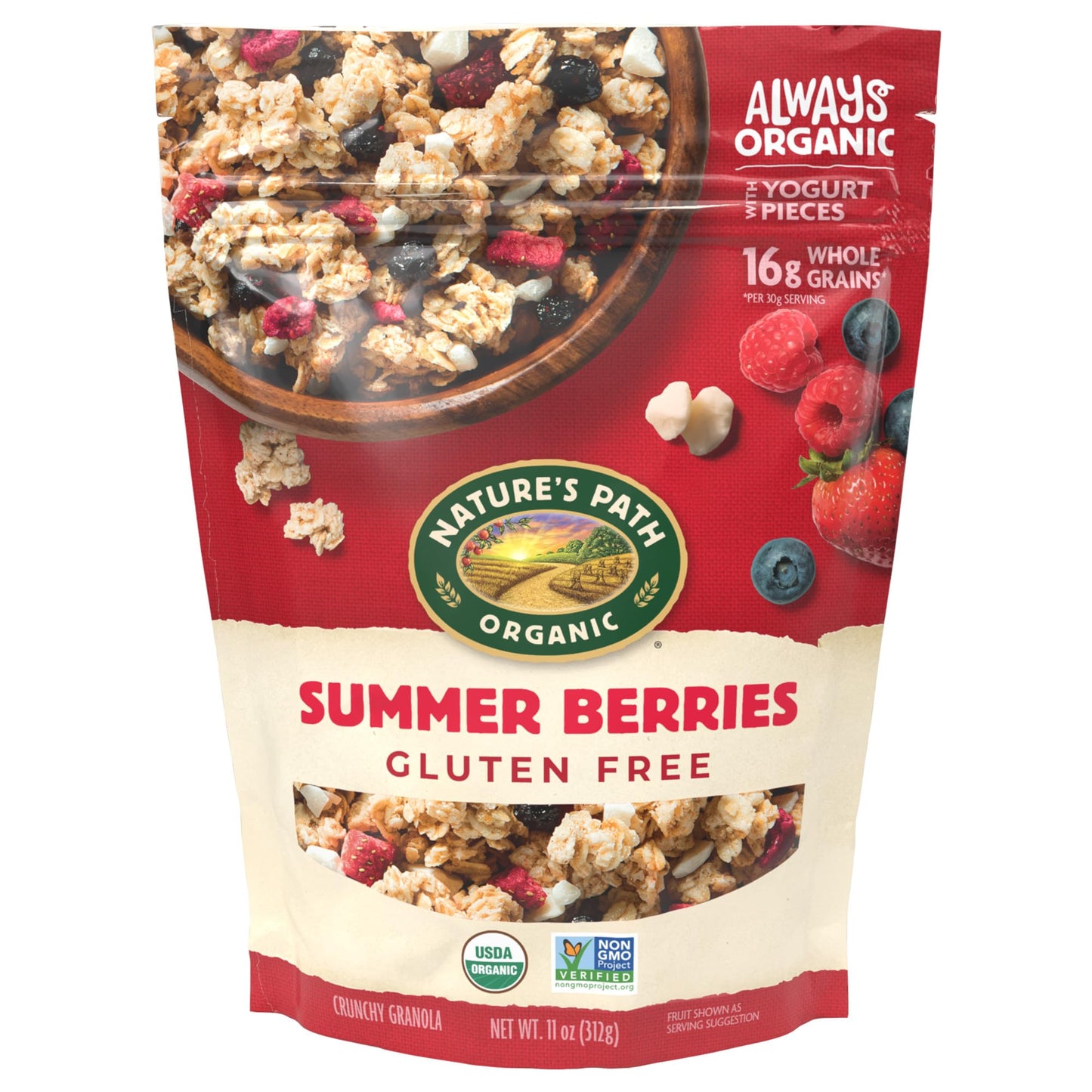 Natures Path Organic Summer Berries Granola, 11 oz (Pack of 1), Gluten Free, Non-GMO