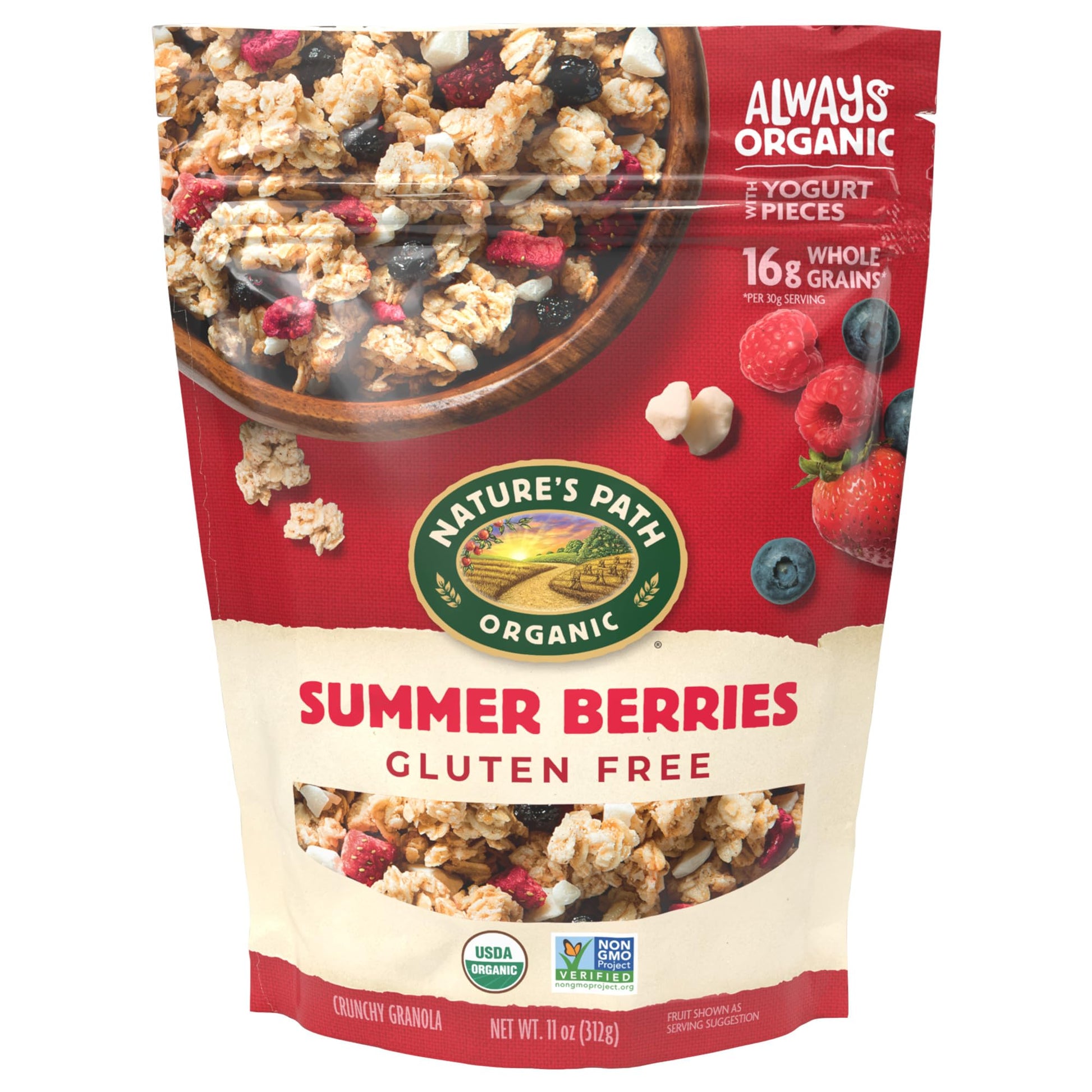 Nature s Path Organic Summer Berries Granola, 11 oz (Pack of 8), Gluten Free, Non-GMO