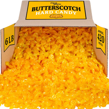 A Great Surprise Butterscotch Hard Candy - 6 Pounds - Individually Wrapped Butter Scotch Buttons Candies - Bulk Yellow Treats Fo