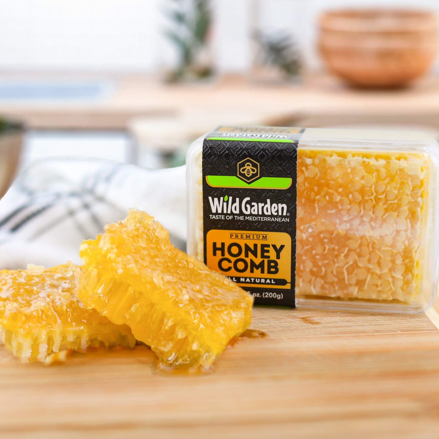 Wild Garden 100% Pure Raw Gourmet Honeycomb, 100% All-Natural, No Additives, No Preservatives, From The Turkish Mountains, 7.05