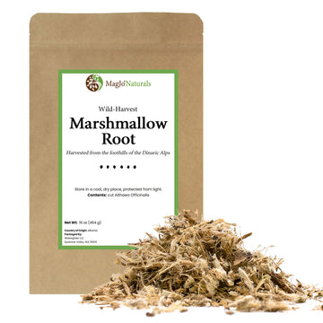 Magjo Naturals Marshmallow Root, Cut & Sifted, Non-Irradiated, Bulk Bag, Althaea Officinalis L. (1 Lb)