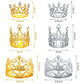 Moxweyeni 6 Pieces Silver Gold Rose Crown Cake Topper Mini Crown Cake Topper For Flower Bouquet Rhinestone Tiara Crown Cake Topp