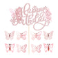 Ephlyn 25Pcs Butterfly Cake Toppers - 3D Paper Decorations for Birthday & Baby Shower - Rose Gold, Model EPH-2022-116-19