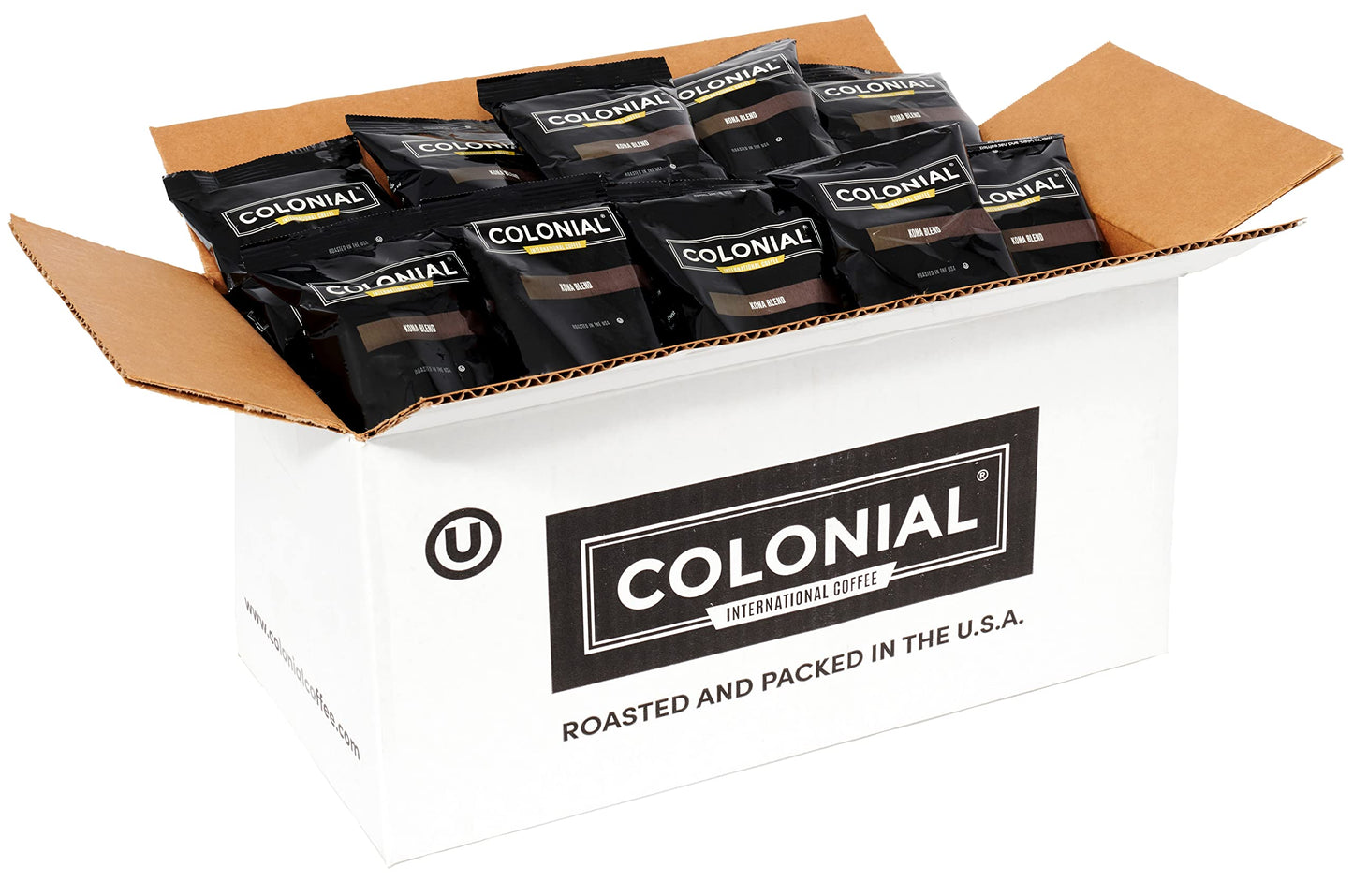 Colonial Coffee 32 Count Single Pot Coffee Packets - 100% Arabica Hawaiian Kona Medium Roast | Pre-Measured Frac Packs for 12 Cu
