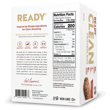 Ready® Protein Bars – High-Protein Snack With 15G Whey Protein, All-Natural Ingredients, Supports Lean Muscle And Recovery, No Artificial Sweeteners – Chocolate Peanut Butter, 12-Pack