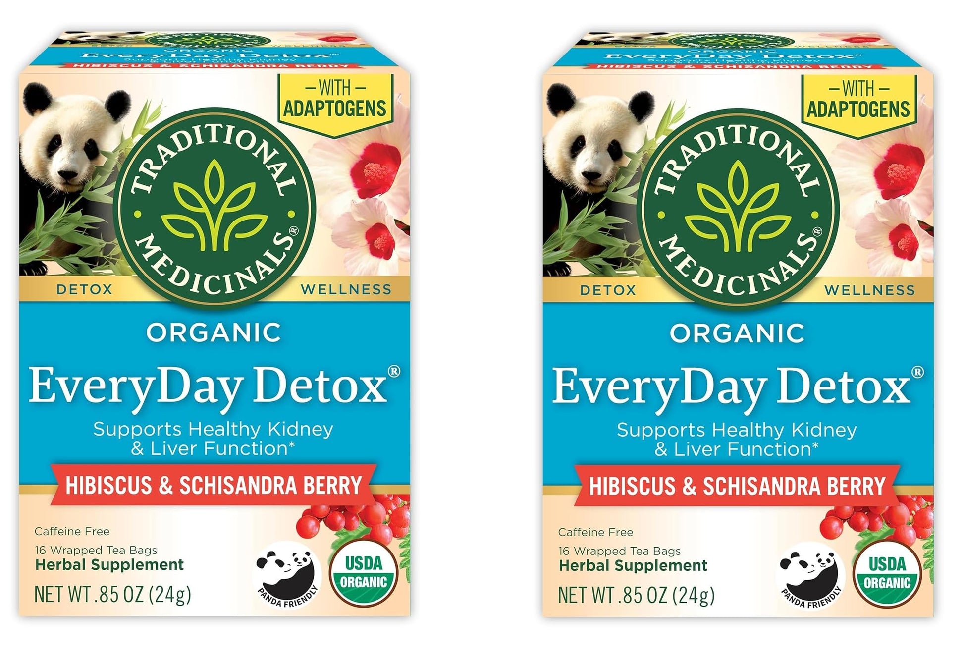 Traditional Medicinals Tea  Organic Everyday Detox Schisandra Berry  Supports Healthy Liver Function  Detox  16 Tea Bags (Pack of 2)
