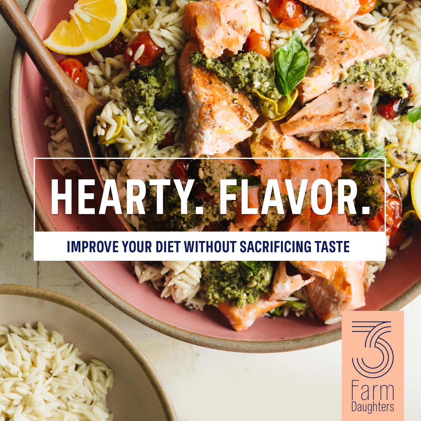 Three Farm Daughters X Molly Yeh High Fiber Orzo Pack, Irresistible, Low Gi, Non Gmo Orzo Pasta Noodles, Low Net Carb, Made In T