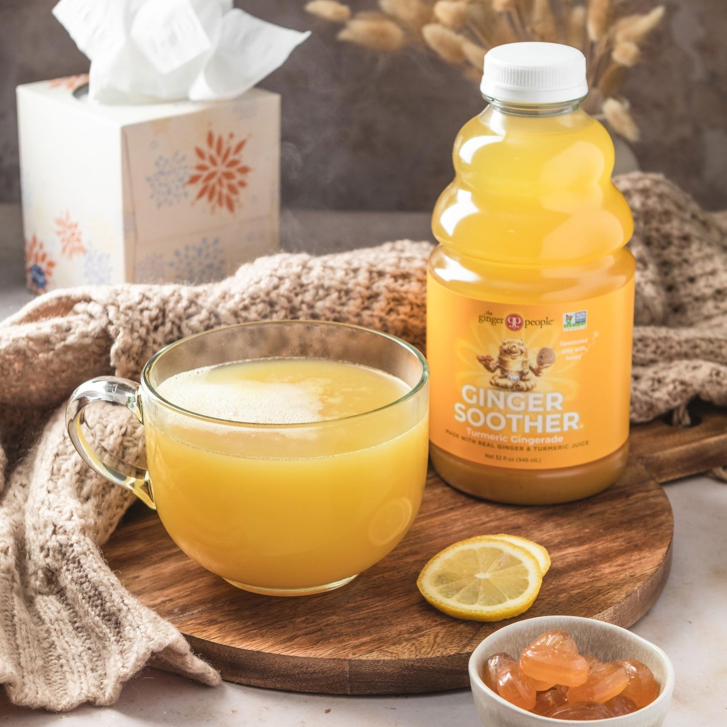 The Ginger People Ginger Soother Turmeric Gingerade - 32 Fl Oz - Sweetened with Honey - Orange