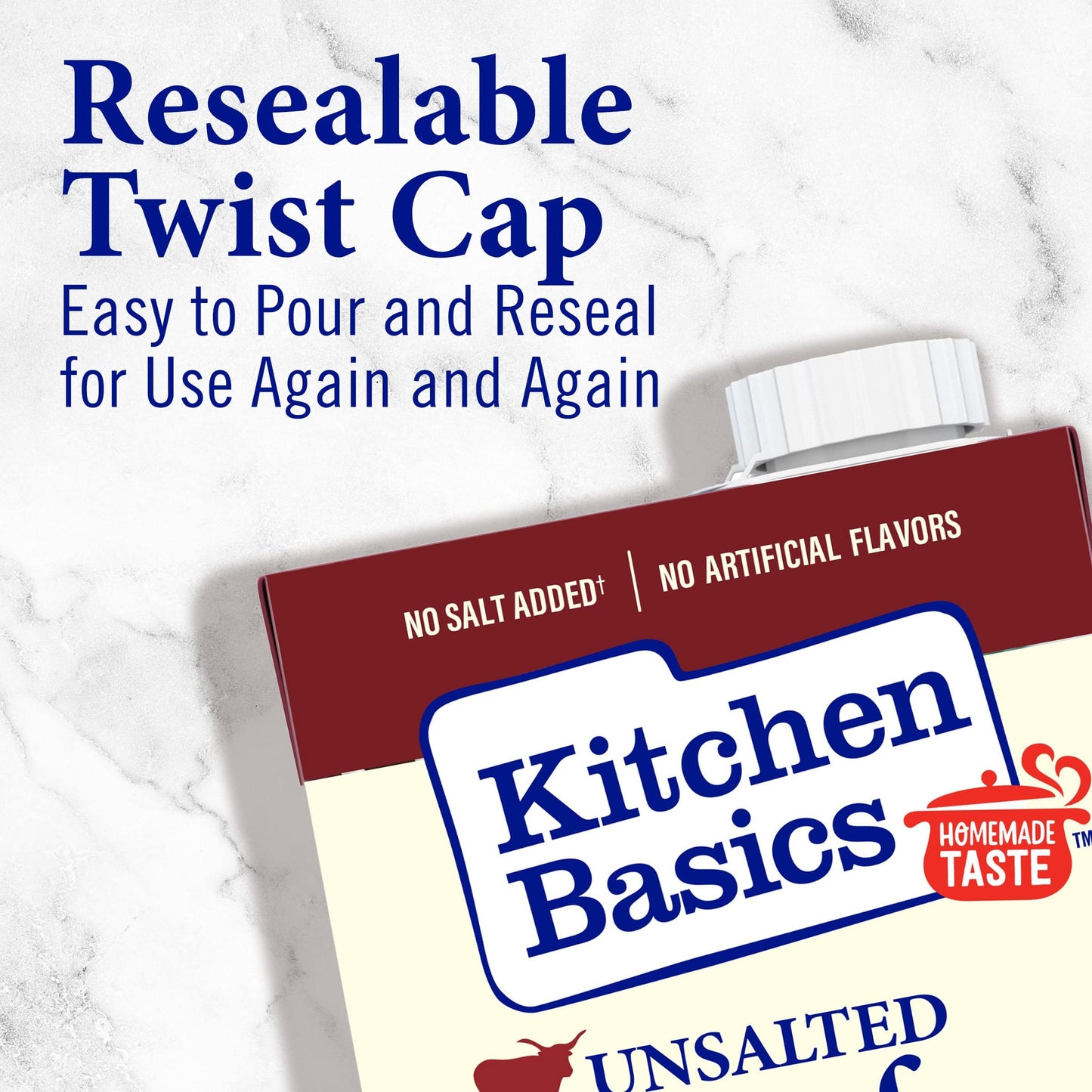Kitchen Basics® Unsalted Beef Stock, 32 Fl Oz Carton, Pack of 1, Model 0611443345131