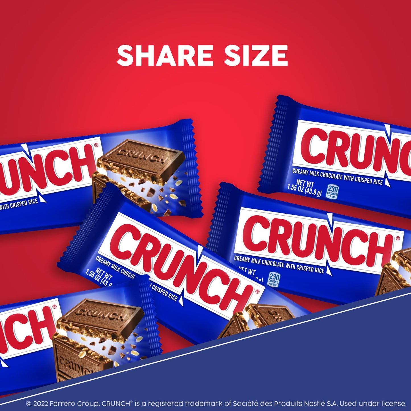 Crunch, Bulk 18 Pack, Milk Chocolate And Crisped Rice, Share Size Holiday Candy Bars, Stocking Stuffers, Individually Wrapped, 2.75 Oz Each