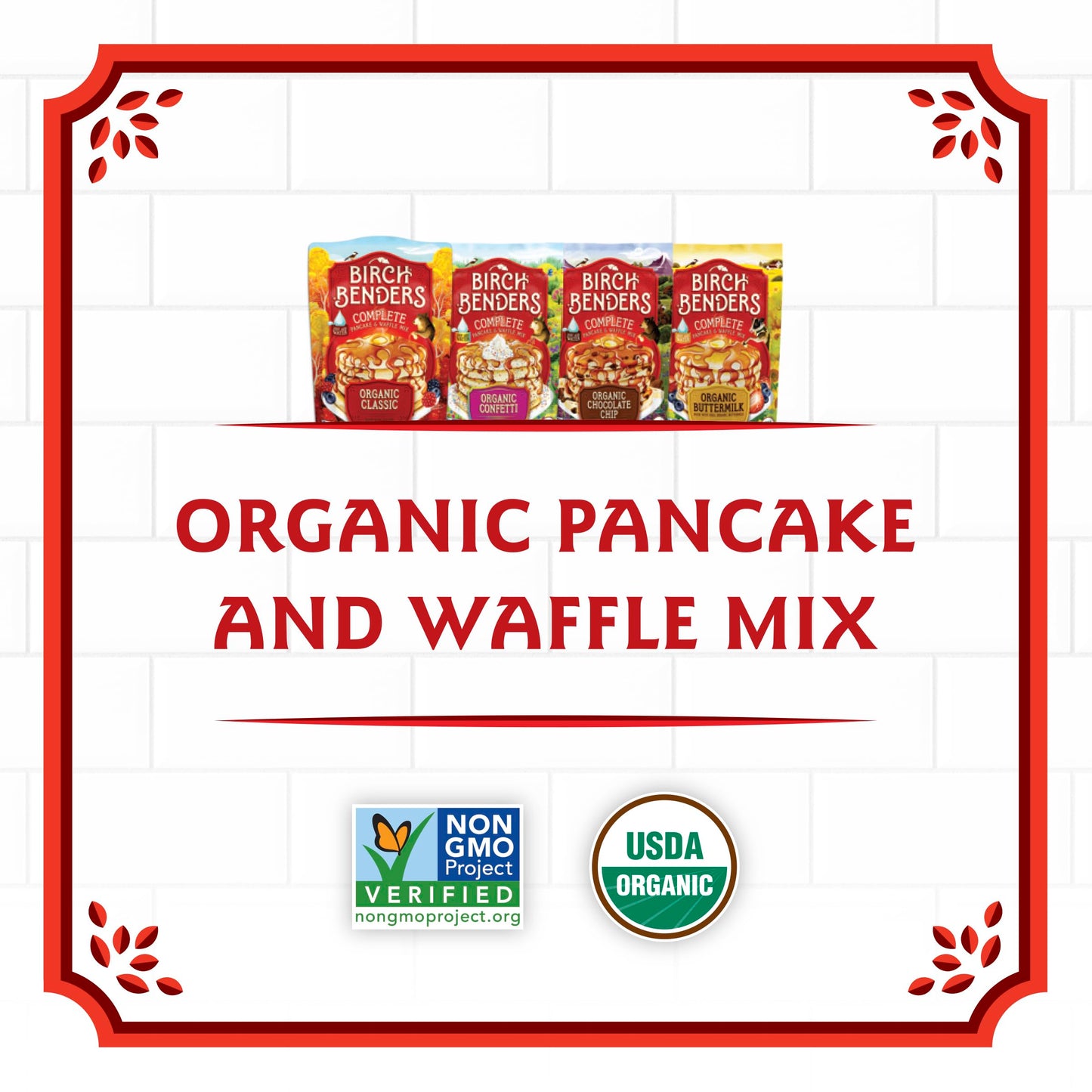 Birch Benders Organic Pancake And Waffle Mix, Chocolate Chip, 16 Oz (Pack Of 6)