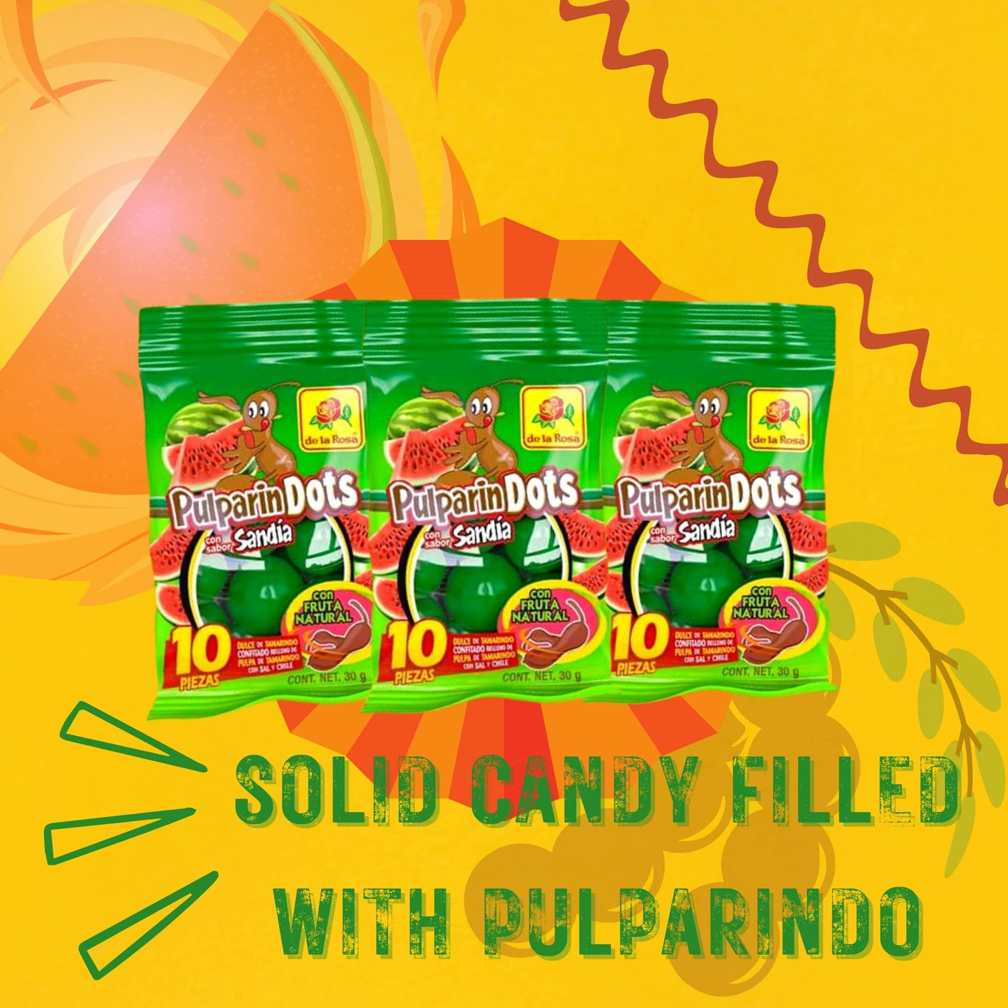 Sweetzo - Tamarindo Mexican Candies, Mango And Watermelon Flavored Candy Filled With Tamarind Pulp, Shareable Individual Serving