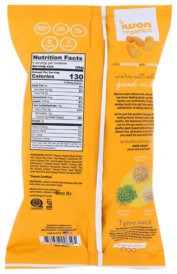 Iwon Organics, Puffs Protein Cheddar Cheese Organic, 5 Ounce