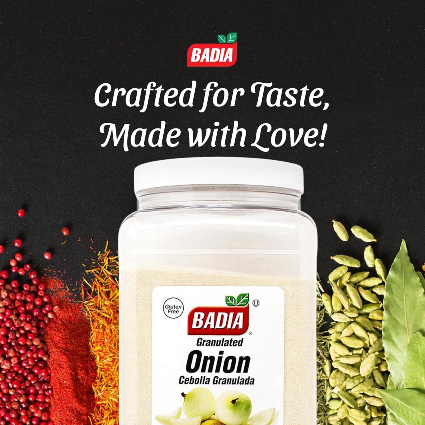 Badia Granulated Onion  4 Pound - Cebolla Granulada  for Cooking  Grilling & Marinades  Perfect Flavor Enhancer