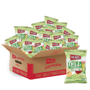 Herr's Creamy Dill Pickle Potato Chips, 1 Ounce (Pack of 42 Bags) - Tangy & Creamy Dill Flavor, Perfect for On-the-Go Snacking