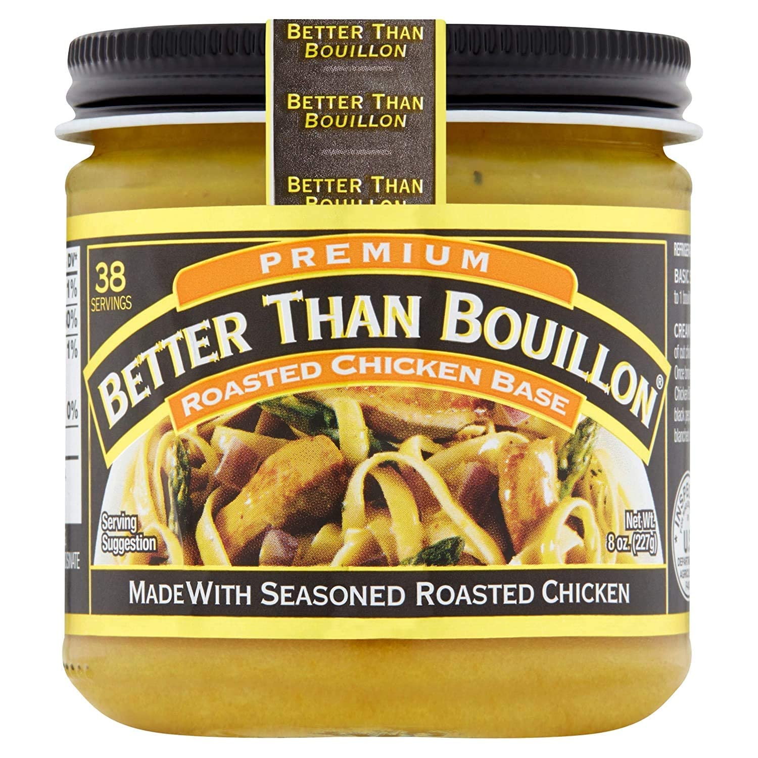 Better Than Bouillon Premium Roasted Chicken Base, 8-Ounce Jar, Pack of 2, Blendable Flavor Enhancer