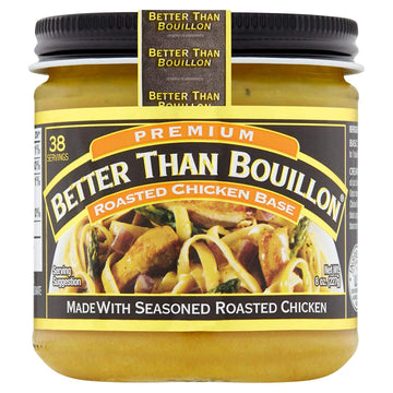 Better Than Bouillon Premium Roasted Chicken Base, 8-Ounce Jar, Pack of 2, Blendable Flavor Enhancer