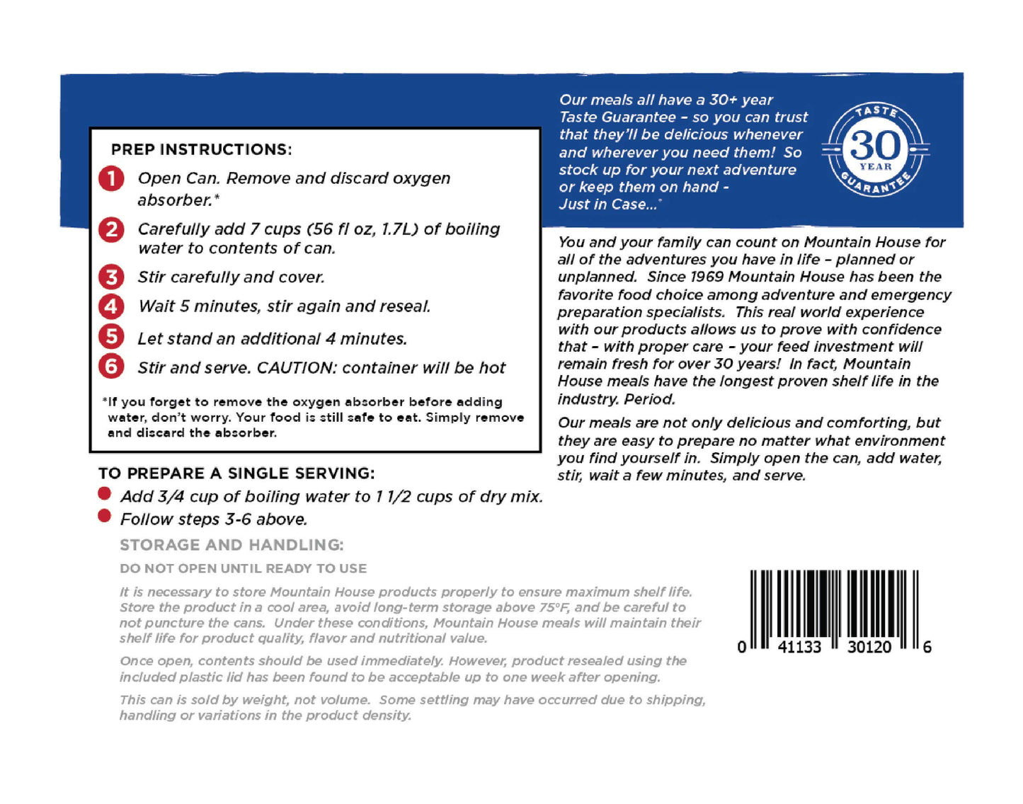 Mountain House Spaghetti With Beef Marinara #10 Can | Freeze Dried Survival & Emergency Food | 7 Servings