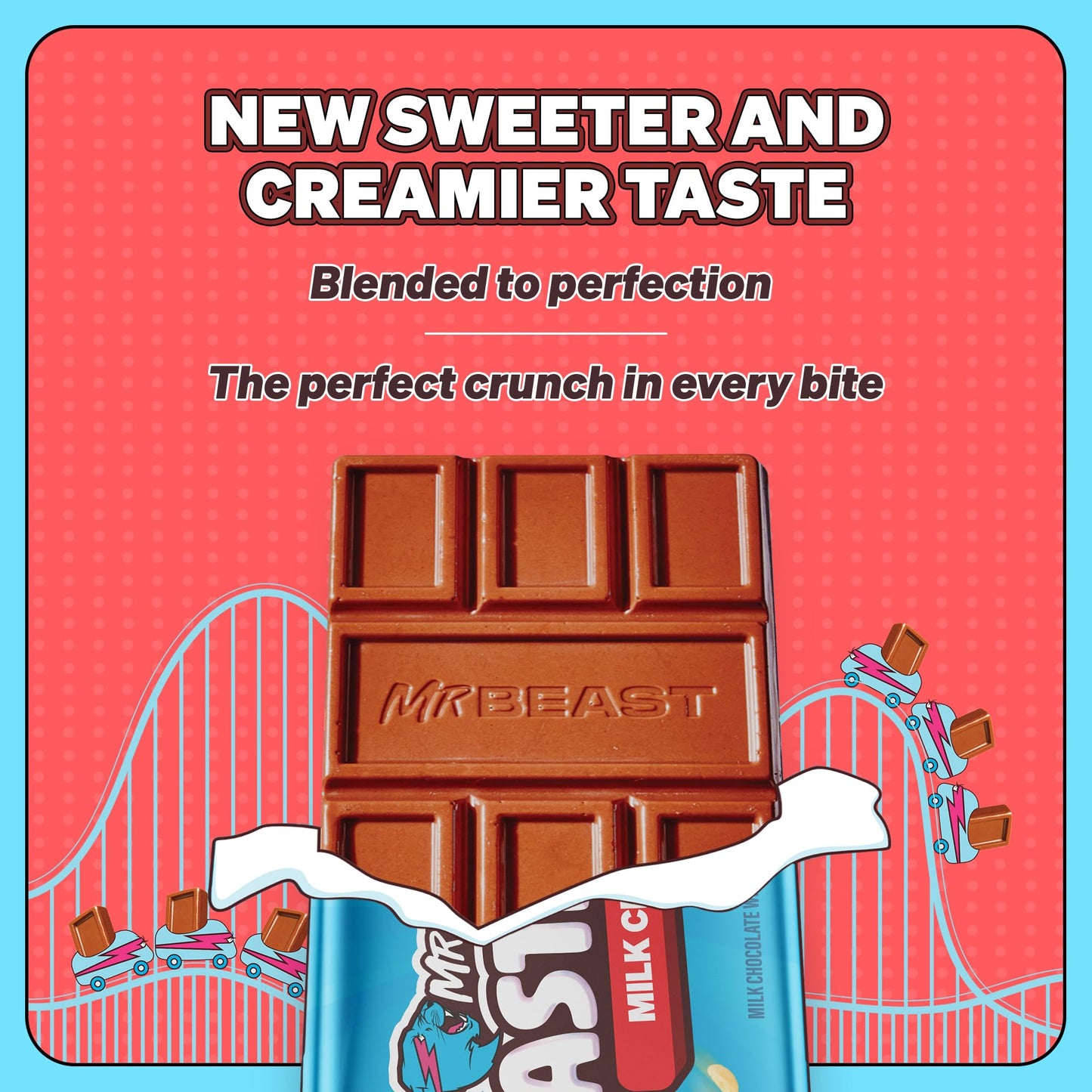 Feastables Milk Chocolate Crunch Bar, King Size, 10 Count, Fairtrade Cocoa, Perfect for Snacks & Gifts