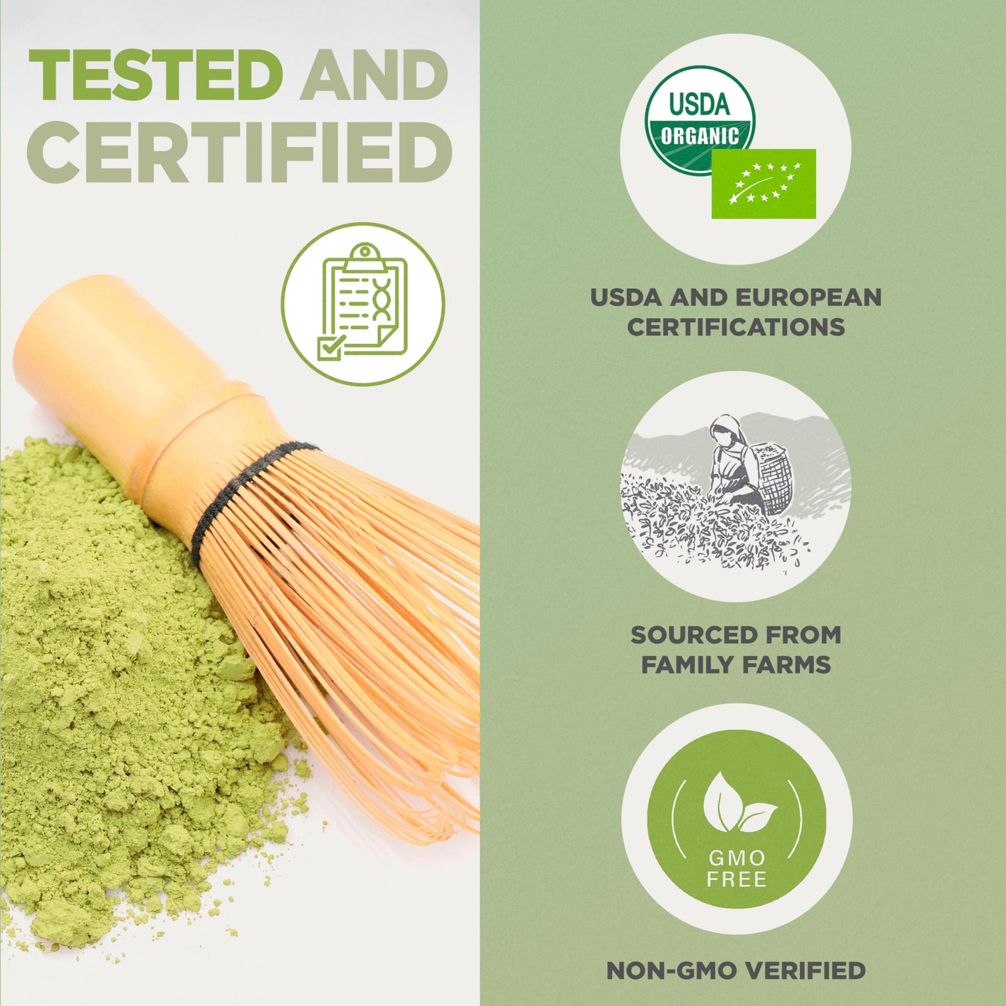 Naturalebio Enhanced Matcha Powder, 8Oz - Harvested In Japan - Usda Organic Matcha Green Tea Powder - Vegan & Vegetarian Friendly