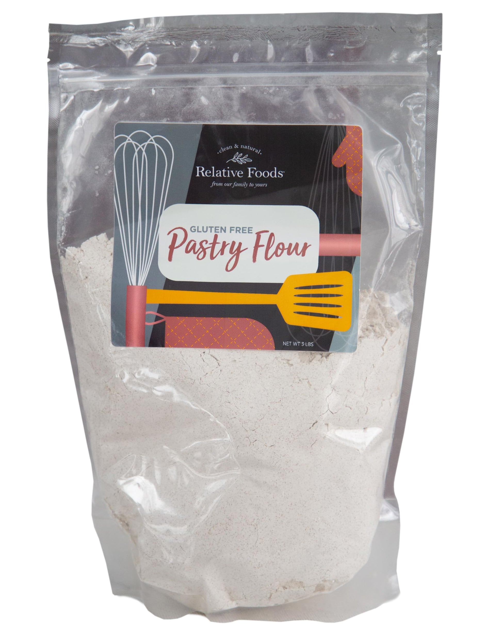 Relative Foods Gluten Free Pastry Flour - Unique Blend of Teff & Chickpea - 48oz