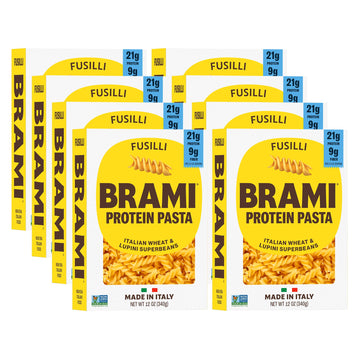 Brami Fusilli Italian Protein Pasta | Low Carb | High Fiber | High Protein | Non-Gmo | Keto | Made In Italy | Dry Pasta | Semolina Pasta | Fortified With Heart Healthy Lupini Beans | 12Oz (Pack Of 8)