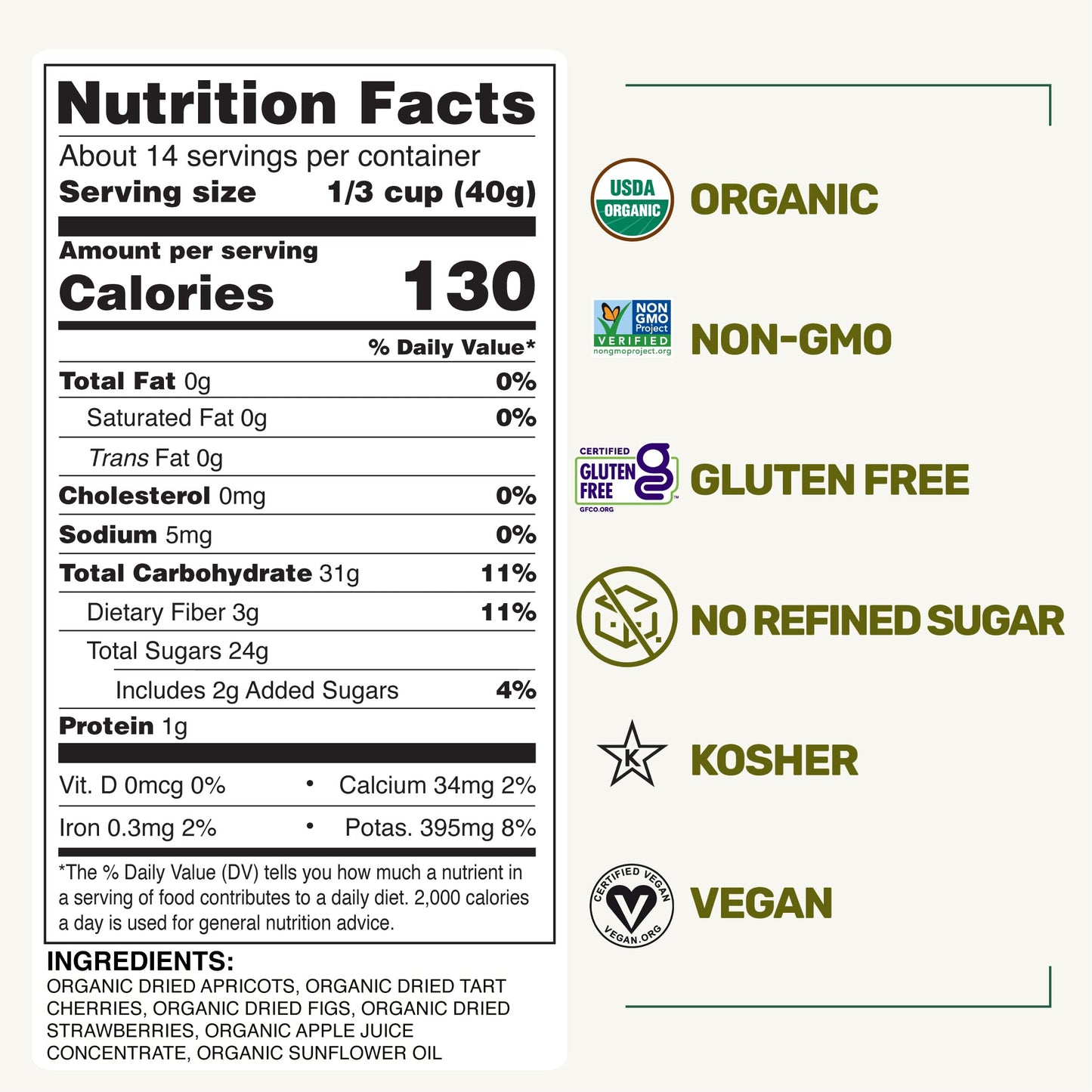 Happy Village Organic Dried Fruit Mix - Apricots, Figs, Strawberries & Tart Cherries, 18 Oz (3 Packs Of 6 Oz) - Kosher, Non-Gmo, No Refined Sugar, Vegan, Unsulfured Dried Fruit Medley