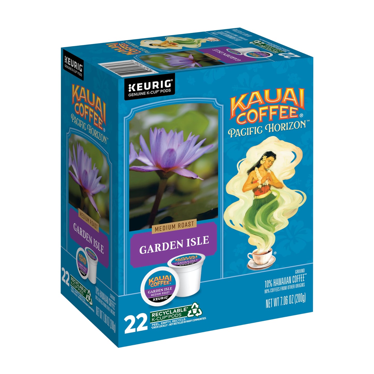 Kauai Coffee K-Cup Pods - Medium Roast Arabica Coffee, 22 Count, Compatible with Keurig Brewers