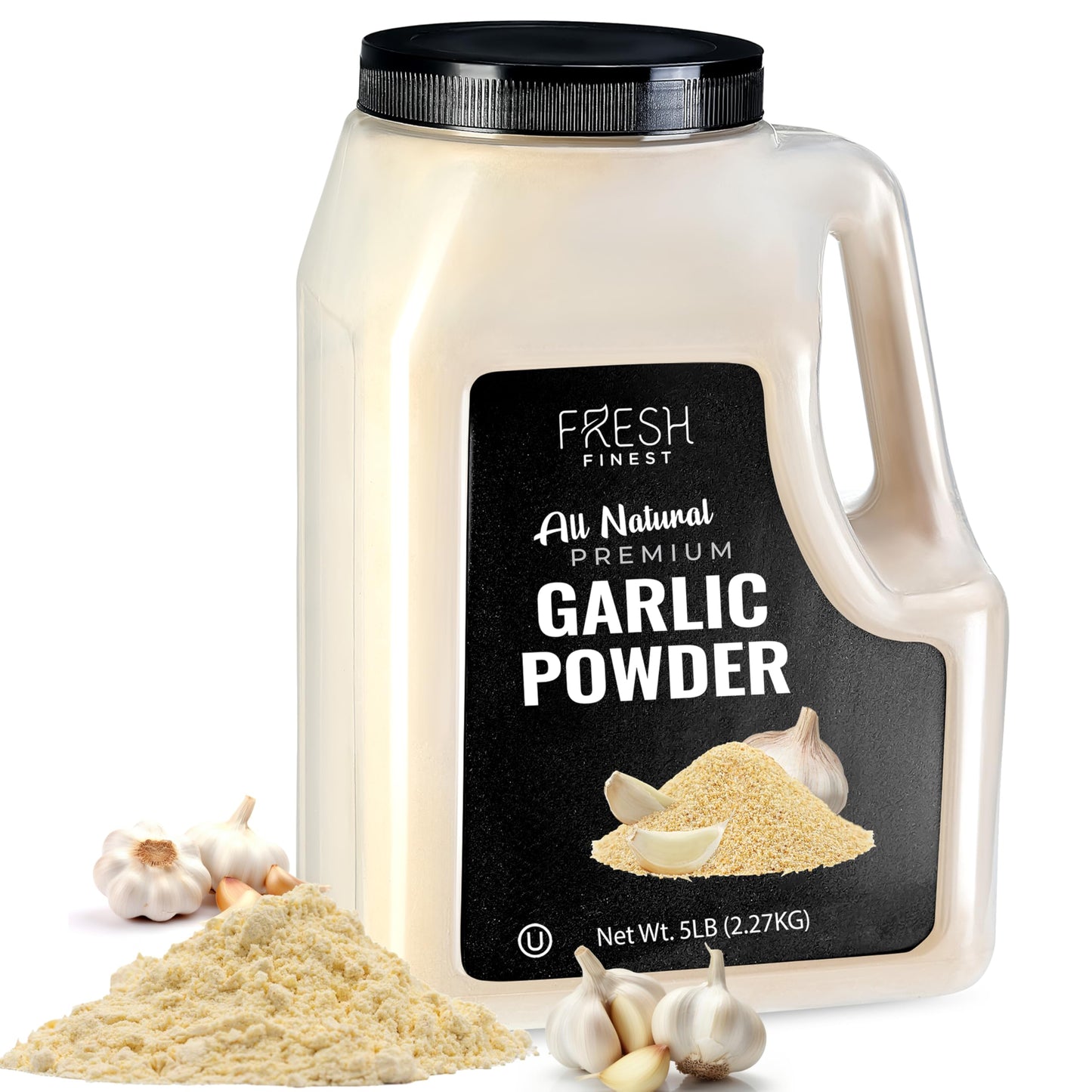 Fresh Finest Garlic Powder - Premium Non-GMO Spice for Vegetables, Meats, Rubs & Dressings, 5 LB, Kosher Certified