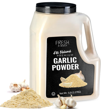Fresh Finest Garlic Powder - Premium Non-GMO Spice for Vegetables, Meats, Rubs & Dressings, 5 LB, Kosher Certified