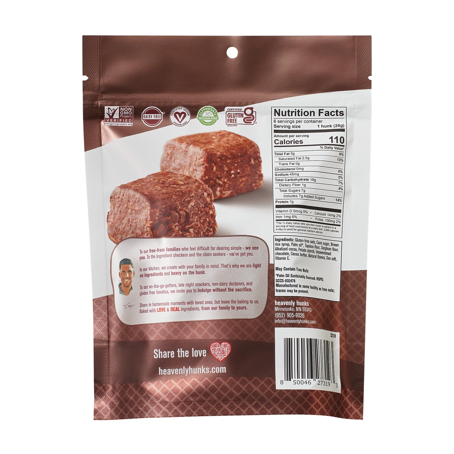 Heavenly Hunks Brownie 6Oz (6 Pack)