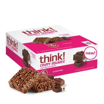 think! High Protein Crispy Squares Chocolate Crunch Treat - 10 Count Pack