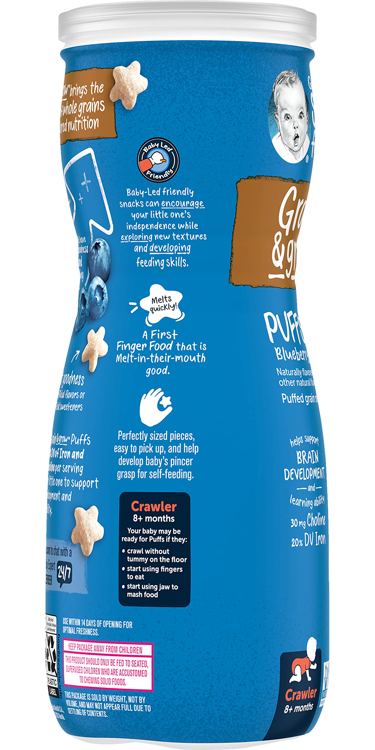 Gerber Graduates Puffs - Blueberry - 1.48 Oz - 3 Pk
