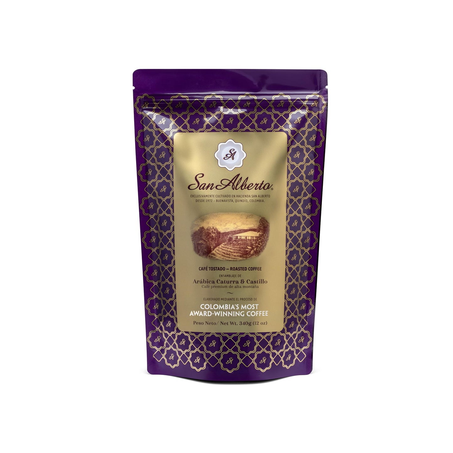San Alberto Ground Coffee - Single Origin & Specialty Colombian Arabica Coffee, Medium Roast with Caramel & Dark Chocolate Notes