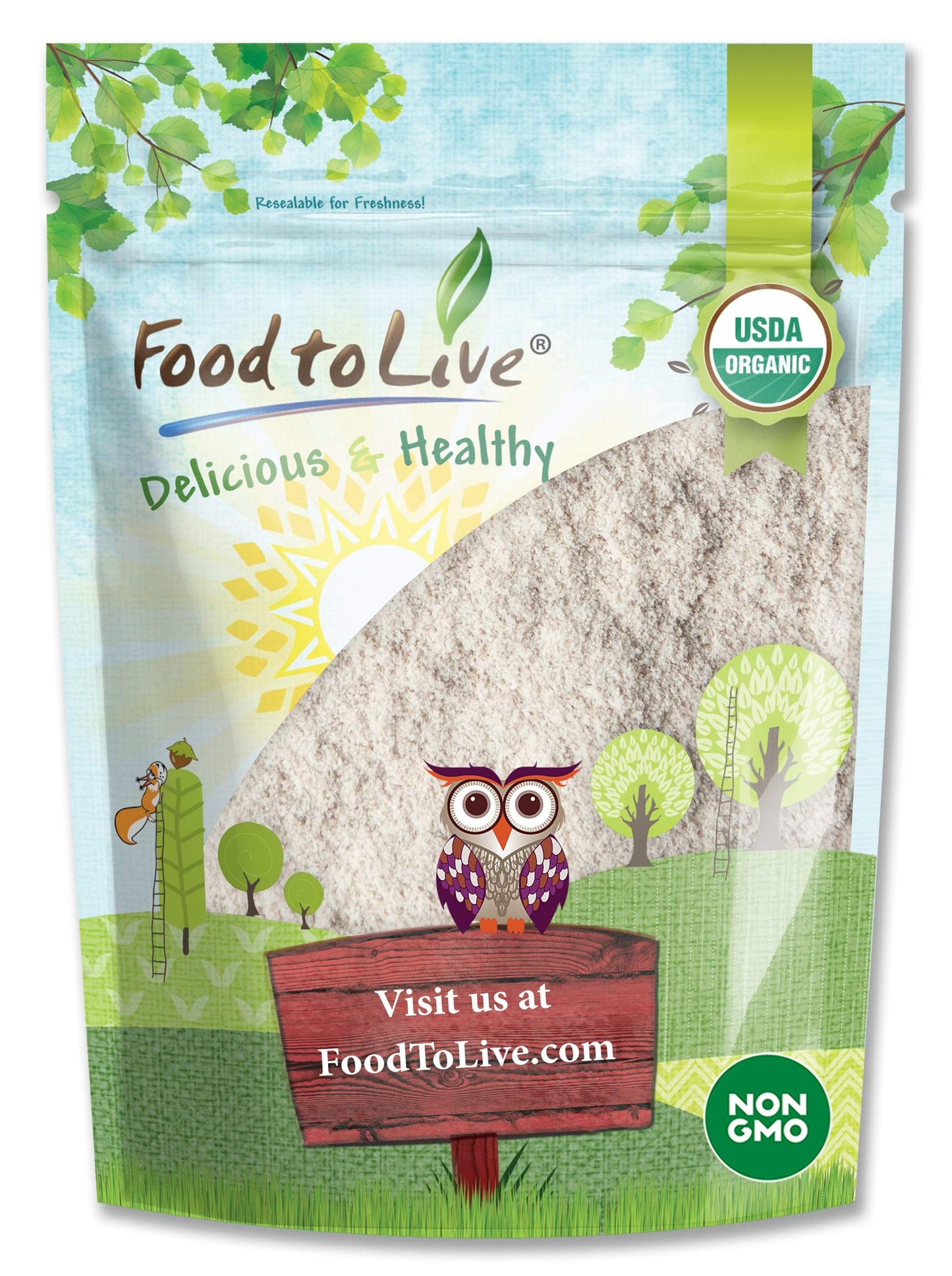 Food to Live Organic Brown Rice Flour, 3 Pounds - Non-GMO, Finely Ground from Long Grain Rice, Unbleached, Untreated, Vegan Meal