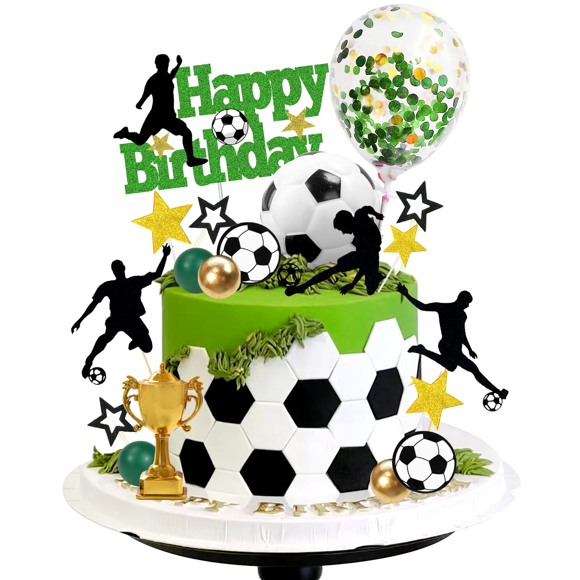 31 Pcs Soccer Cake Topper Decorations Soccer Ball Player Cake Decorations For Soccer Football Theme Birthday Sport Party Supplie