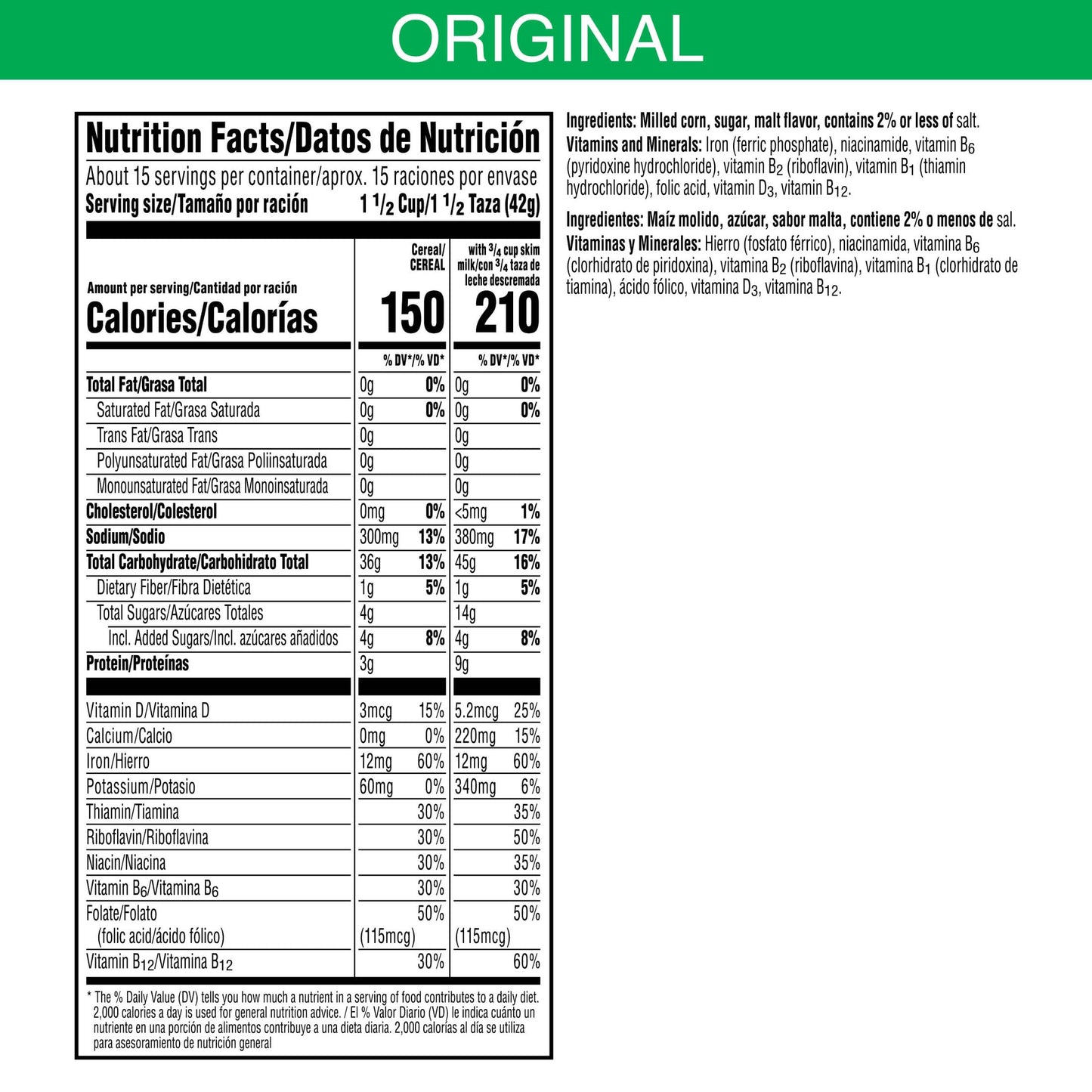 Kelloggs Corn Flakes Breakfast Cereal, Kids Cereal, Family Breakfast, Giant Size, Original, 24oz Box (1 Box)