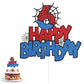 XIHIRCD Spider Birthday Cake Topper, Double-Sided, 5.91x5.71in, Paper, Black/Blue/Red, Model 049