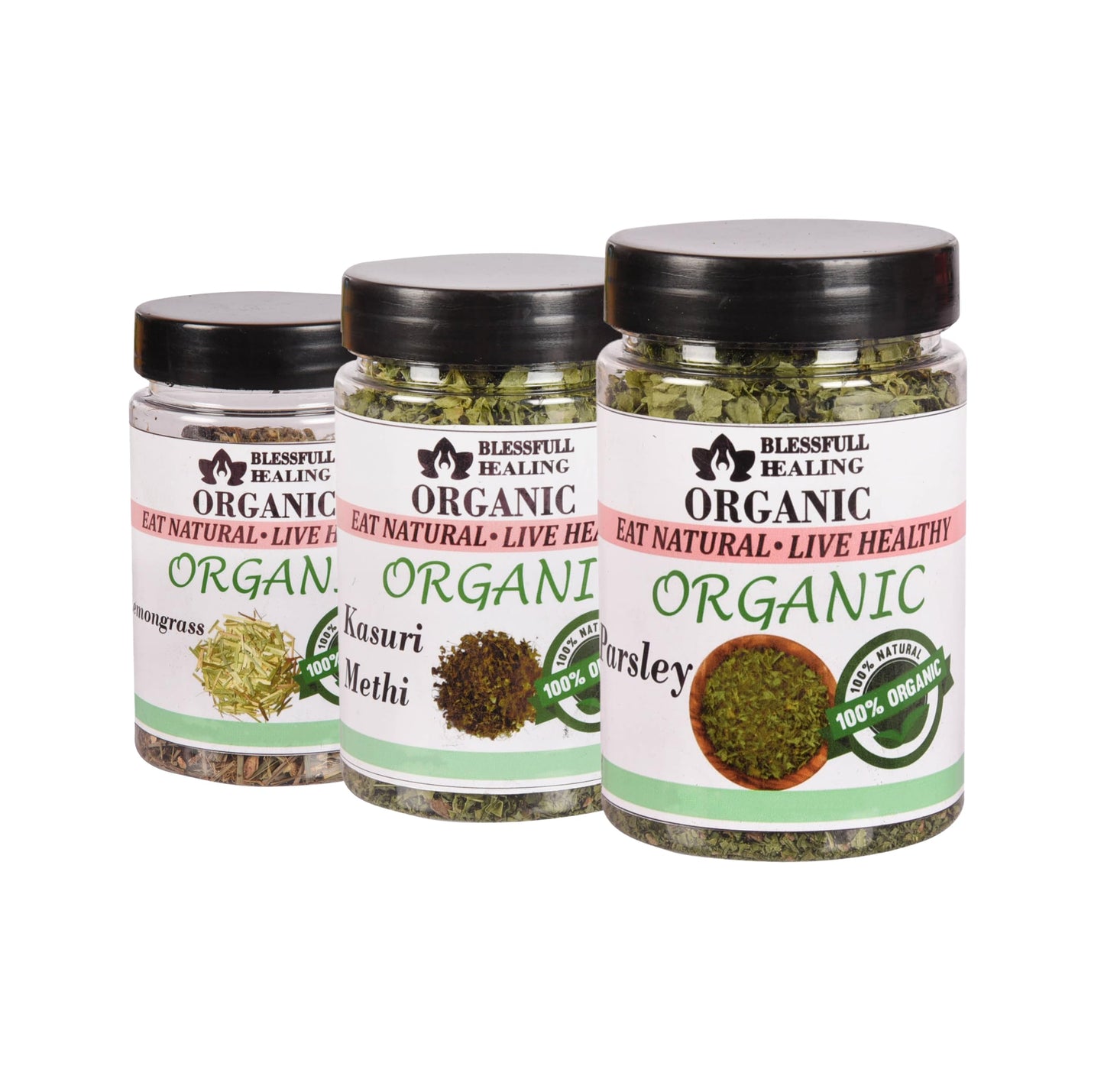 Blessfull Healing Organic Dried Leaf Spice Combo Pack of 3 Combo #3