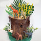 DRWATE 27 PCS Jungle Animal Cake Toppers Safari Theme Plastic Decorations for Baby Shower, Holiday Party, Khaki