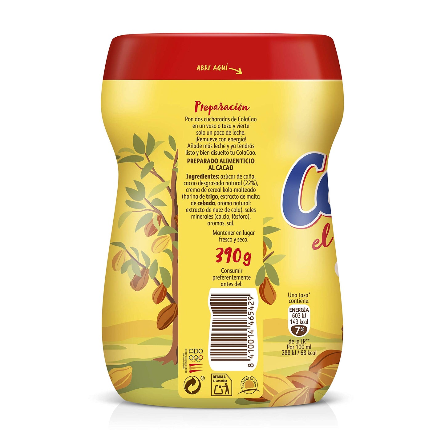 Original Cola Cao Chocolate Drink Mix (13.76 ounces/390 grams)