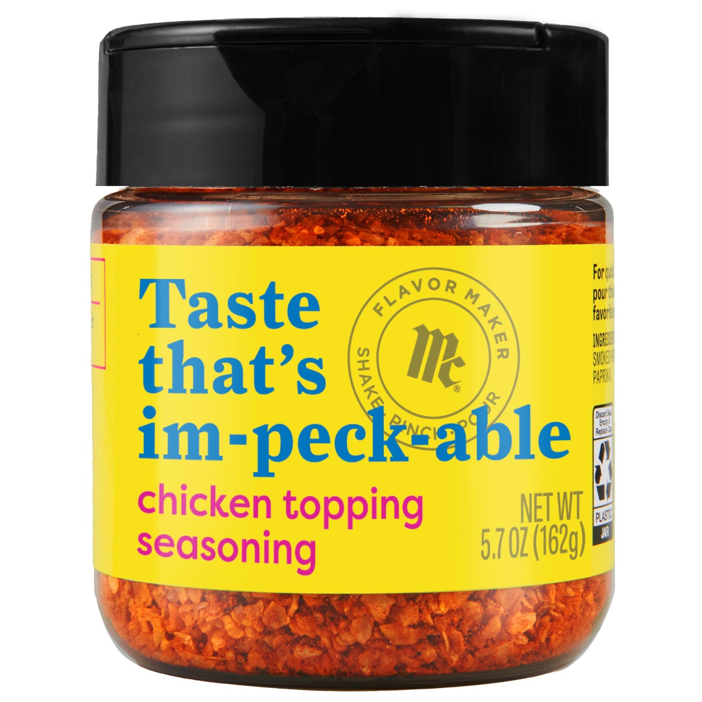 McCormick Chicken Topping Seasoning Flavor Maker, 5.7 oz, Model 52100008028
