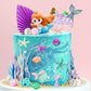 Lukinuo Mermaid Cake Toppers 24Pcs Little Mermaid Figurine Under The Sea Cake Topper Seaweed Palm Leaves Bubble Starfish Shell M