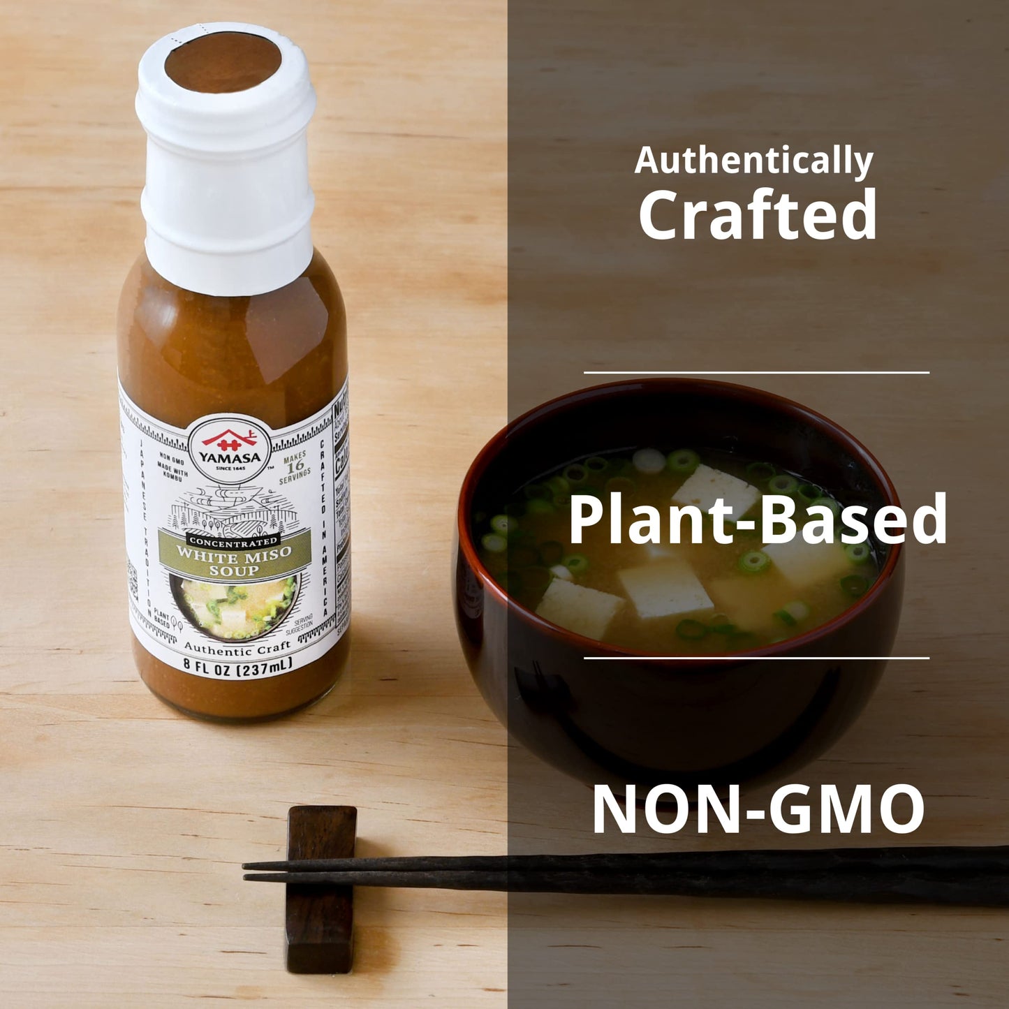 Yamasa, White Miso Soup Concentrate, Japanese Tradition, Non-Gmo, No Msg Added, No Fish, Serves 16 Bowls, 8Fl Oz